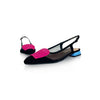 LODI BRO5264 Black & Blue Flat Slingbacks