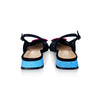 LODI BRO5264 Black & Blue Flat Slingbacks