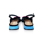 LODI BRO5264 Black & Blue Flat Slingbacks