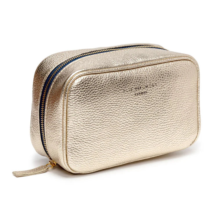 Elie Beaumont Leather Cosmetic Bag in Gold