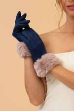 Powder Bettina Gloves- Navy & Taupe