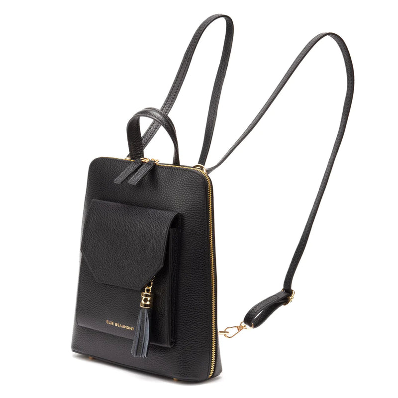 Elie Beaumont Verso Backpack Crossbody in Black