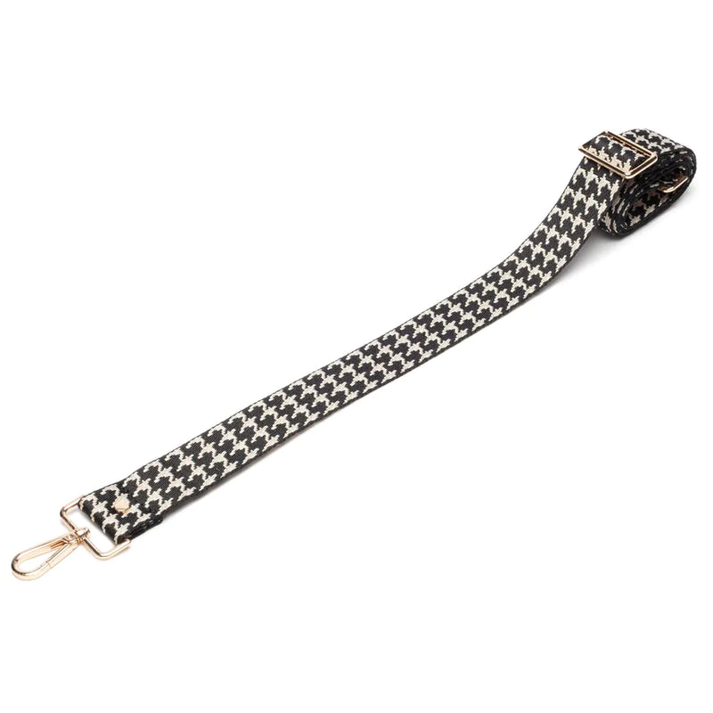 Elie Beaumont Crossbody Strap in Black Dogtooth