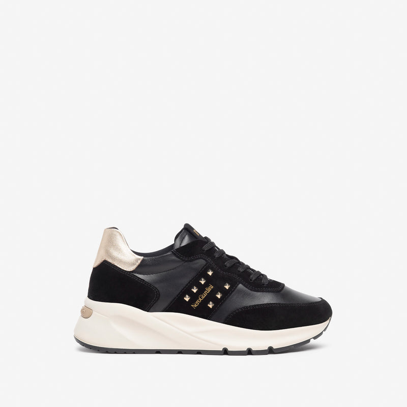 NeroGiardini Black Suede and Leather Trainers