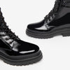 NeroGiardini Black Patent Leather Combat Boot