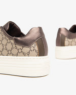 NeroGiardini Dark Brown & Beige Leather Trainers