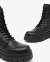 NeroGiardini Black Leather Platform Ankle Boots