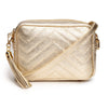 Elie Beaumont Quilted Crossbody Bag- Gold