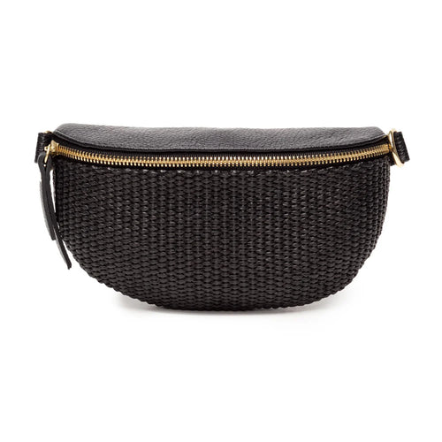 Elie Beaumont Raffia Sling Bag in Black