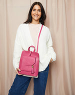 Elie Beaumont Verso Backpack Crossbody in Cerise