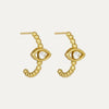 Cielo Eye Hoop Earrings with White Crystals - Ottoman Hands