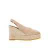 Viguera Peep Toe Suede Wedges in Taupe