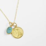 Capricorn Zodiac Necklace with Turquoise Charm