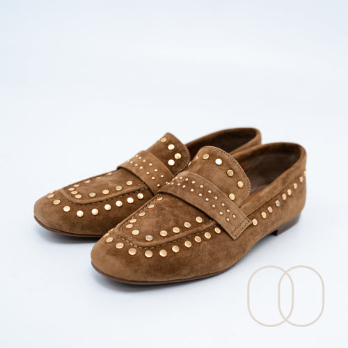 LODI BE4771 Suede Loafers in Tan