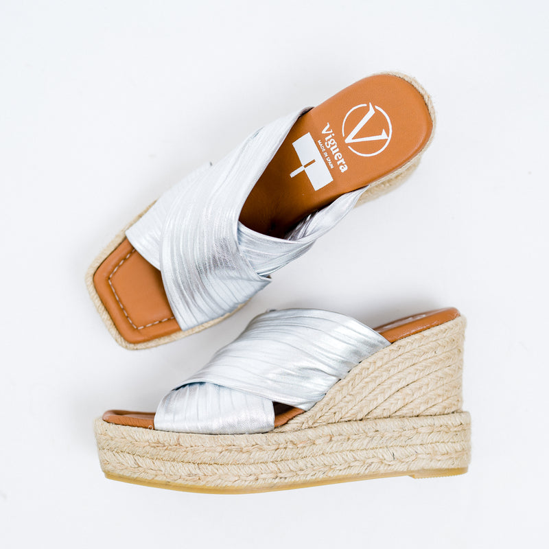 Viguera Wedge Sandals in Silver