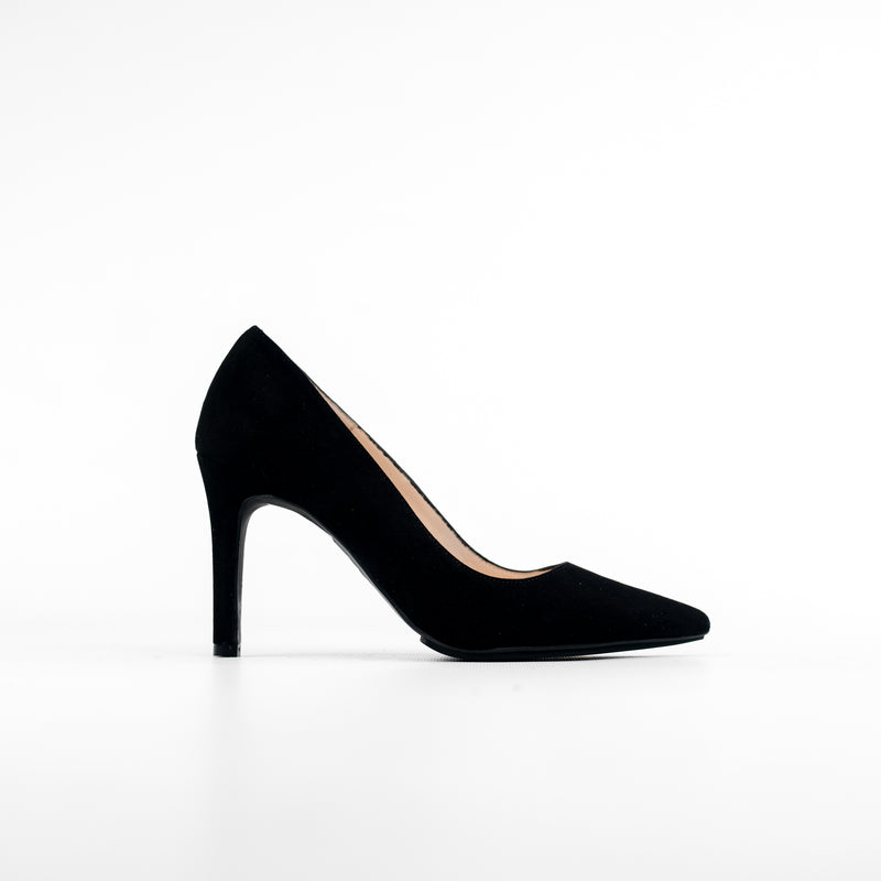 LODI Rachel Black Suede Court Shoes