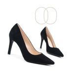 LODI Rachel Black Suede Court Shoes