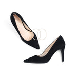 LODI Rachel Black Suede Court Shoes