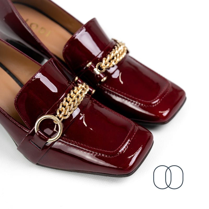 LODI ELUDIS Burgundy Heeled Loafers