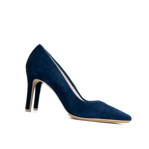 LODI Rabot Navy Suede Court Shoes