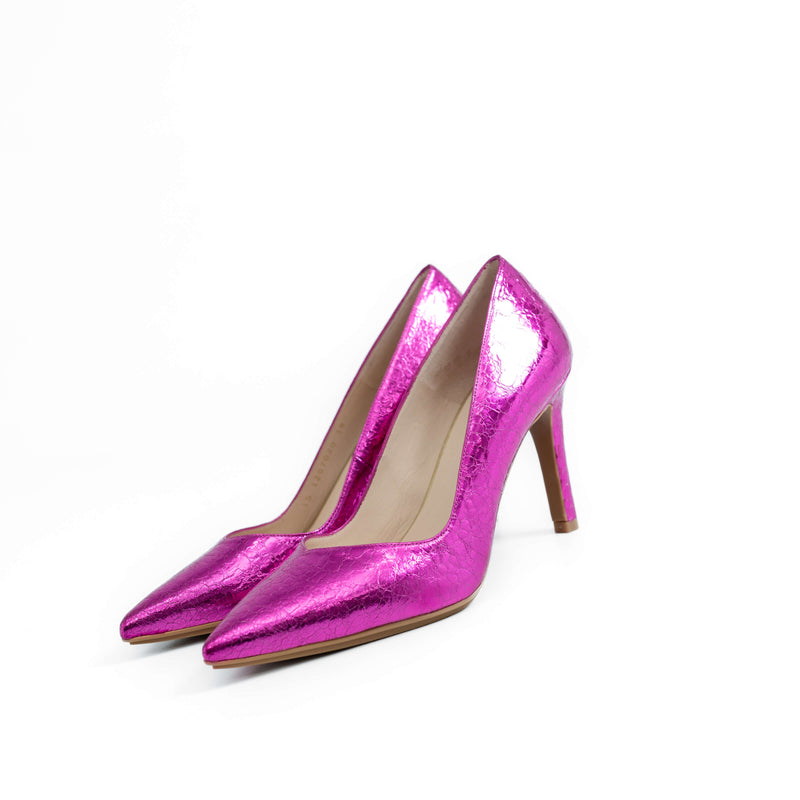 LODI Rabot Hot Pink Leather Court Shoes