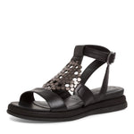 Tamaris Designer Flat Black Sandals