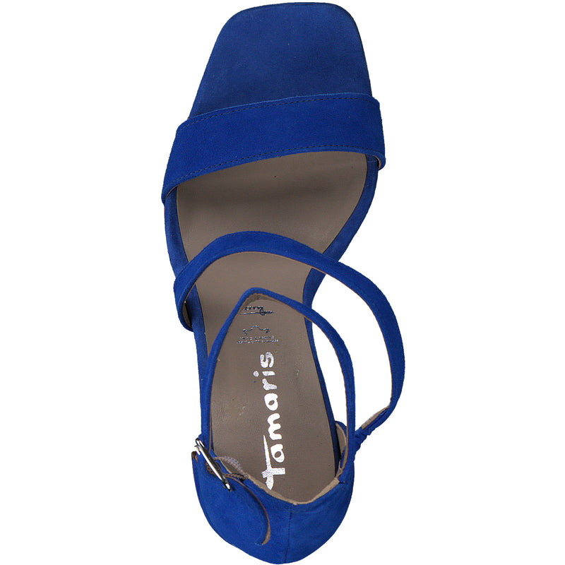 Tamaris Trapeze Heeled Royal Blue Sandals