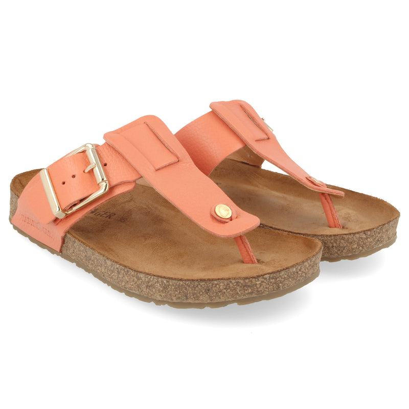 Haflinger Coral Sandals with Toe Post