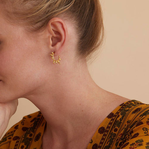 Ottoman Hands Jale Antique Gold Hoop Earrings