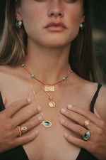 Adira Turquoise Porcelain Evil Eye Necklace - Ottoman Hands