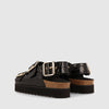 GADEA by LODI Black Sandals in Animal Print Leather
