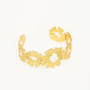 Ottoman Hands Chrysanthemum Gold Statement Bracelet