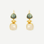 Duo Labradorite & White Chalcedony Drop Earrings