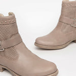 NeroGiardini Ankle Boots with Mesh Detail in Taupe