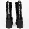 NeroGiardini Black Leather Lace Up Boots with Block Heel
