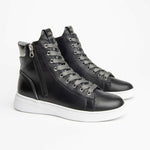 NeroGiardini Black Leather HighTop Sneakers