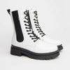 NeroGiardini White Leather Combat Boots