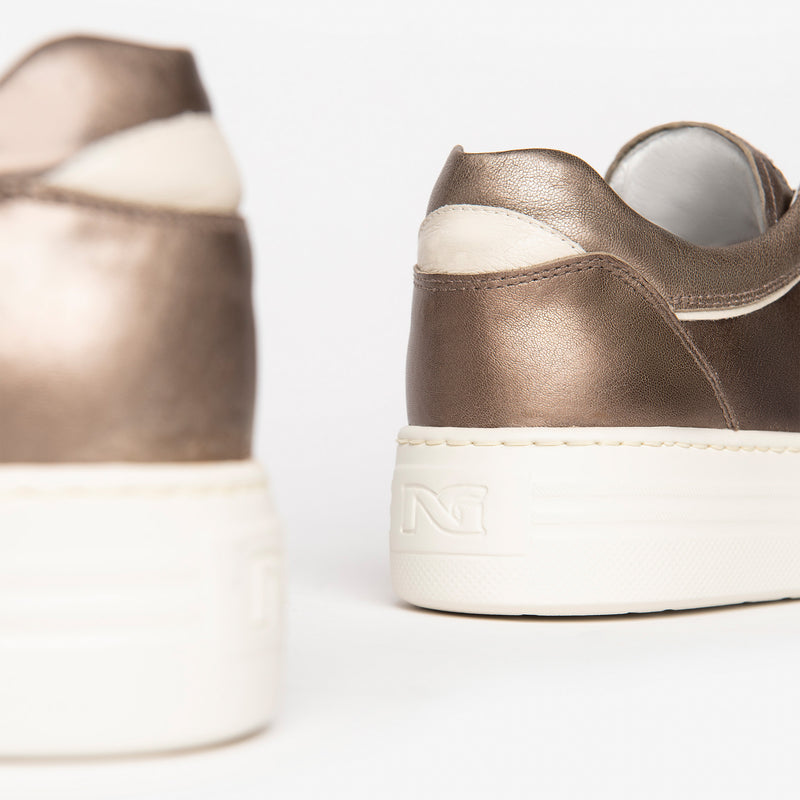 NeroGiardini Bronze Platform Trainers