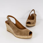 Viguera Tan Suede Espadrille Wedges