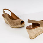 Viguera Tan Suede Espadrille Wedges