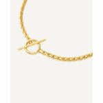 Gold Snake Chain Necklace with T Bar