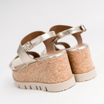 GADEA by LODI Gold Leather Platform Sandals