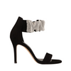 LODI Yarita Black Suede Sandals With Diamante Strap