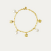 Ottoman Hands Amore Pearl and Gold Chain Anklet