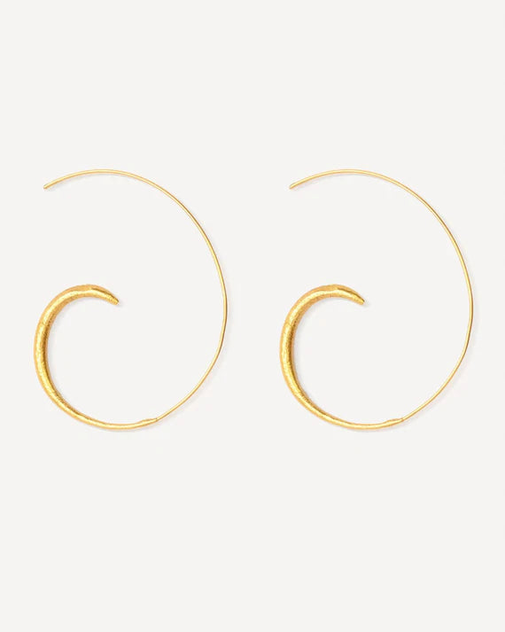 Aegina Gold Pull Through Hoop Earrings- Ottoman Hands