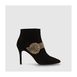 LODI Rocase Black Suede Ankle Boots With Jewel Detail