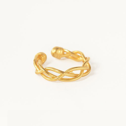 Ottoman Hands Braided Gold Stacking Ring