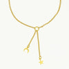 Gold Moon and Star Necklace - Ottoman Hands