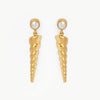 Gold Spiral Shell Drop Earrings with Pearls
