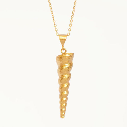 Gold Spiral Shell Necklace - Ottoman Hands